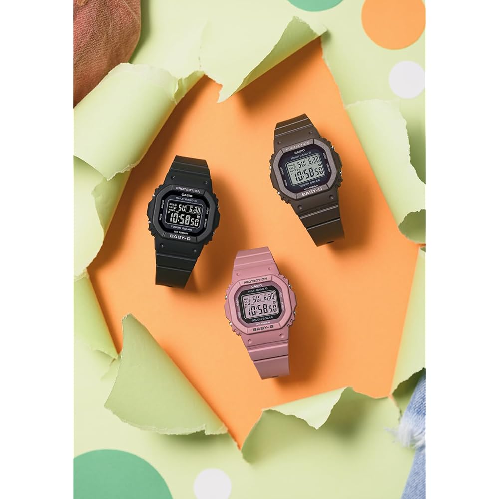 Casio Baby-G BGD-5650-1CJF Женские полностью черные радиоуправляемые часы на солнечной батарее