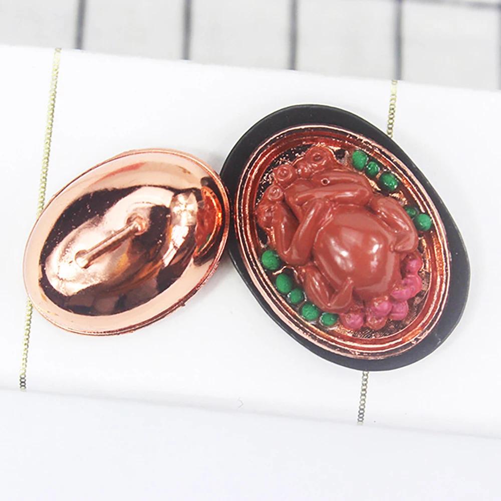 1/12 Dollhouse Miniature Accessories Mini Turkey with Plate Food Roast Chicken Model for Doll House Decoration Ob11