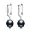 Real Freshwater Grey Pearl Earrings for Women,classic 925 Sterling Silver Earrings Birthday Gift
