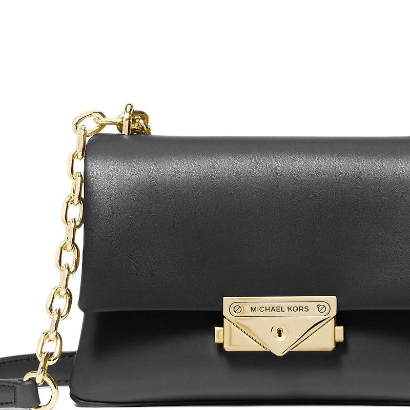 Michael Kors Mk Cece 18 Металлический Логотип Застежка-кнопка Смесь Хлопка Наплечная Сумка Кросс-боди Маленькие Женские Сумки Черный 35F2G0EC5O-BLACK