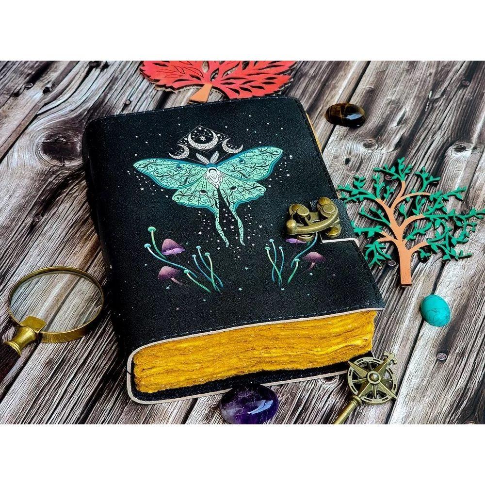 Кожаный журнал Волшебник заклинаний Кошачья книга Пустой блокнот Книга теней Виккан