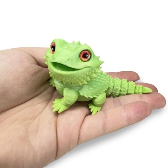 Декор для рабочего стола с рептилией, 3D-печатная фигурка бородатой агамы, реалистичная ящерица-игрушка-антистресс с имитацией гибких суставов, шарнирная модель для стола