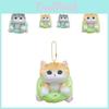 Cute Yellow Shark Cat Plush Toy Creative Donut Bag Charm Gift For Kids And Adults