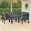 VidaXL Garden Lounge Set 4 Pcs, Patio Furniture Set, Outdoor Furniture, Patio Chair, Modern, Black and Grey 3187751