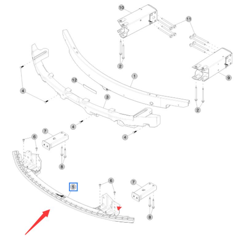 Нижняя часть переднего бампера Tesla Model 3, версия P 2023 (Часть №. 1772362-00-E)