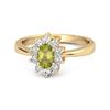 Peridot Classic Halo Ring - Sterling Silver Gold Vermeil