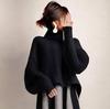 Японский свободный свитер с рукавами-фонариками и комплект юбка в стиле пэчворк в полоску
