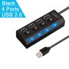 4/7 Ports USB HUB with On/Off Switch LED Light USB 2.0 Hub High Speed Adapter Portable USB Splitter For Computer Laptop Accessories