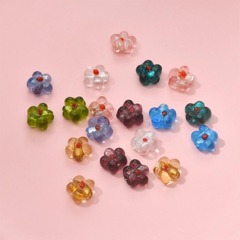 Popular Coloured Glaze Color Flower DIY Accessories Sweet Pendants DIY Handmade Bracelet Necklace Earrings Materials