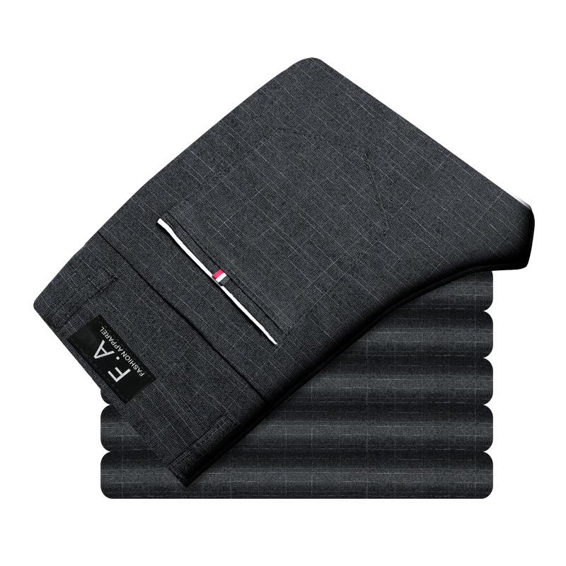 Мужские осенние прямые брюки, обычные модели, корейская версия тренда на истирание, повседневные брюки, мужские тонкие эластичные хлопковые брюки в клетку