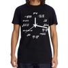 Men's T-shirt 100% Cotton Casual Funny Math Clock Print Summer Loose O-neck T Shirt for Men Short Sleeve T-shirt Male Tops