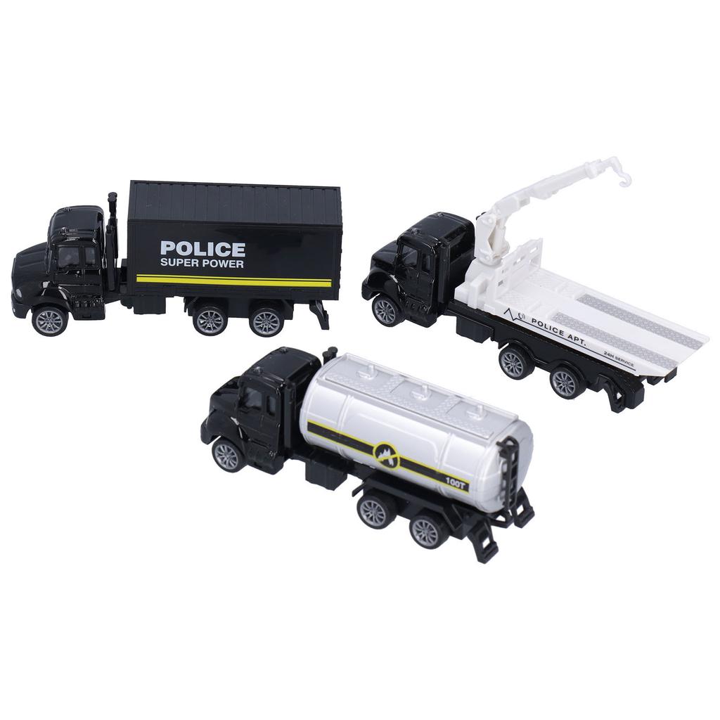 3шт 1:50 игрушечных моделей грузовиков Pull Back Recovery Tanker Truck Model Set для детей Pull Back