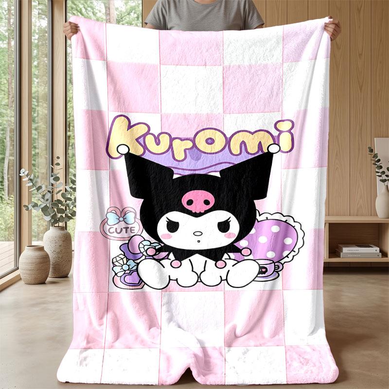 Soft Flannel Blanket Lightweight Cozy Bedroom Living Room CoverKuromi