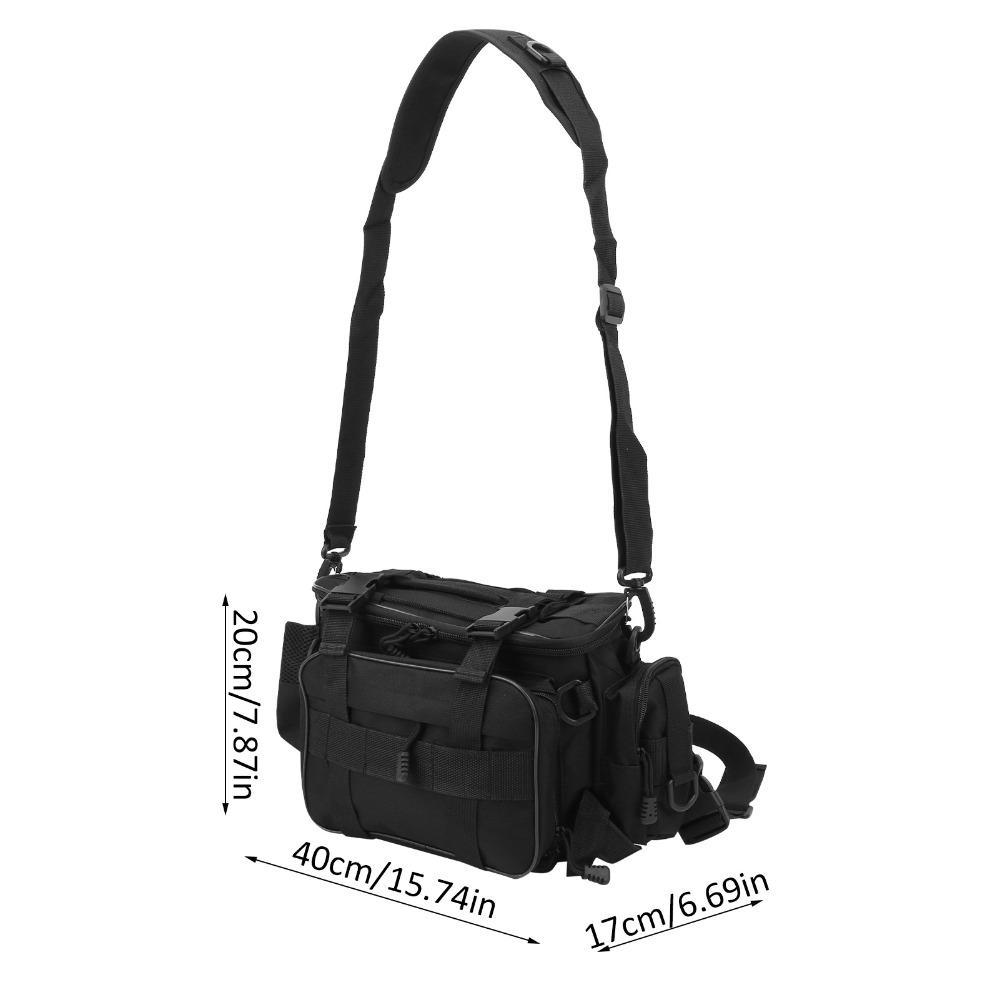 Polyester Fishing Shoulder Bag Adjustable Straps Fishing Bag Fishing Tool Bag  Outdoor Storage
