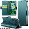 Магнитный кожаный кошелек с держателем для карт и телефона для Samsung Galaxy Z Fold 7 6 5 Fold6 Fold5 Ударопрочная подставка Чехол Задний карман
