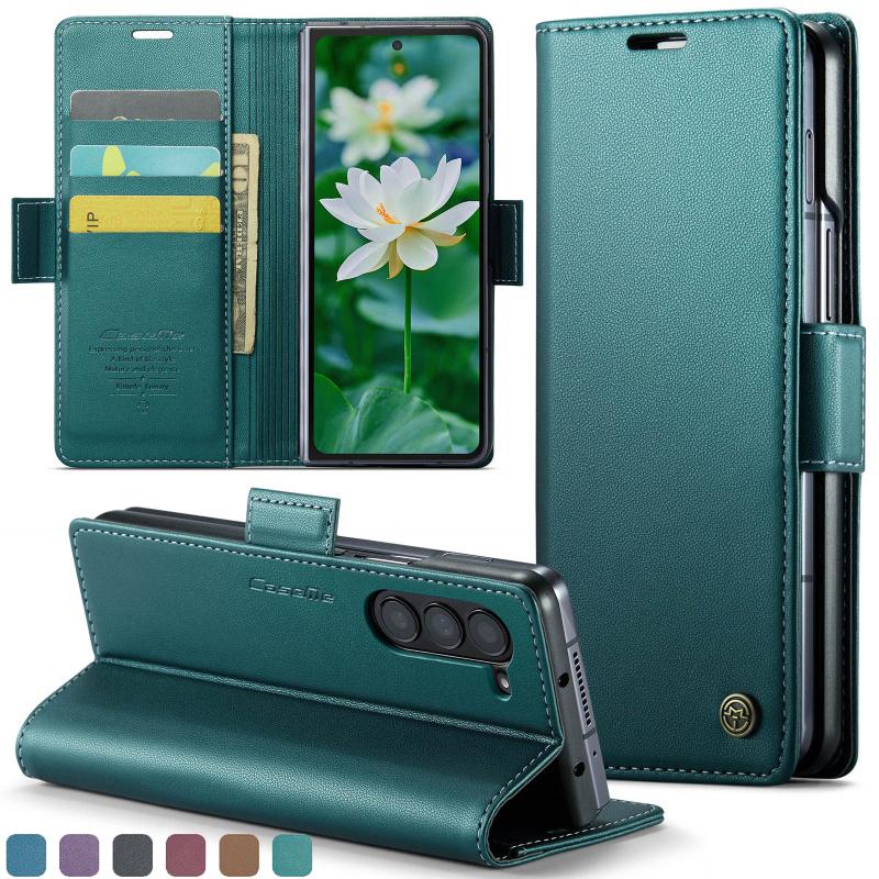 Magnetic Leather Wallet Multi Card Phone Case for Samsung Galaxy Z Fold 7 6 5 Fold6 Fold5 Shockproof Stand Cover Back Bag
