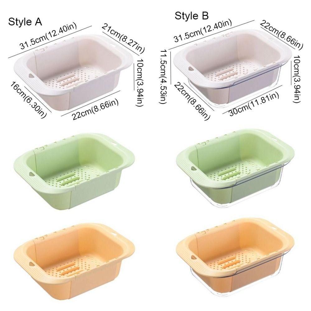 Retractable Fruits Cleaning Basket Large Capacity Vegetable Washing Basin Vegetable Washing