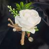 4PCS Boutonniere for Men Corsage and Boutonniere Set Corsage Wristlet for Prom Decor Wedding Flowers Accessories Party Suit Decoration