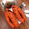 Winter Down Coat Men's Button Zipper Design Fur Collar Hooded Down Jacket Thick Warm White Duck Down Coat Parka Brand Men Clothing