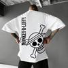 Мужская футболка One Piece Летняя Луффи Соломенная Шляпа Пираты Минималистичный Череп Графика Короткий рукав Уличная одежда Свободный крой Аниме Фан Топ