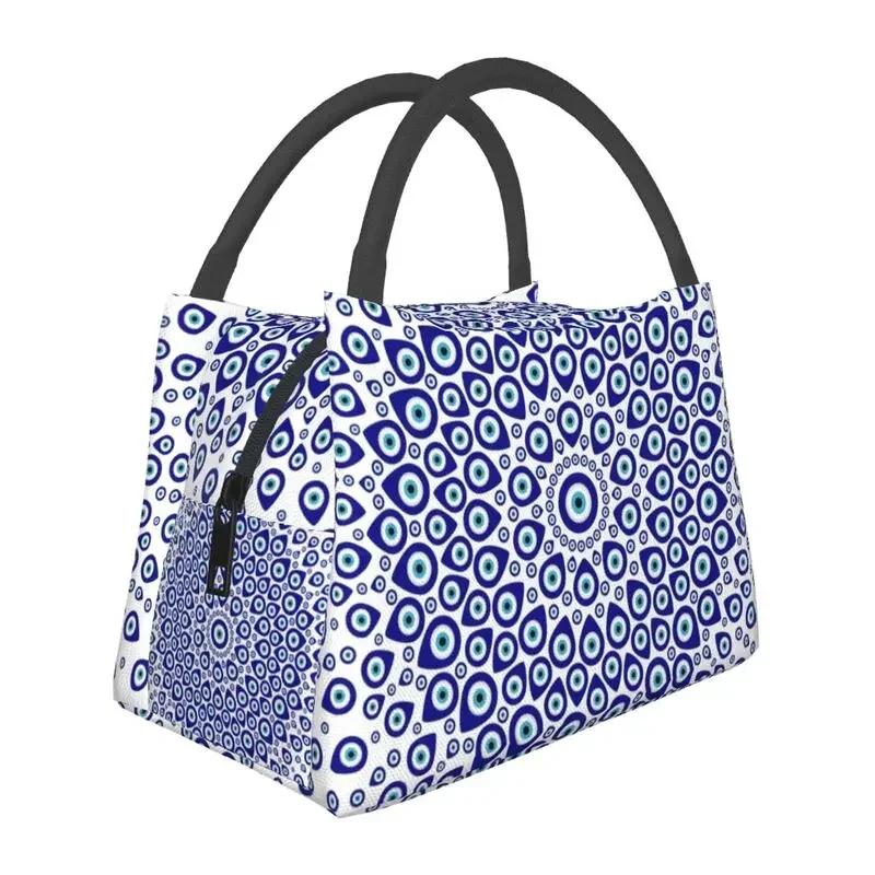 Греческий Назар Злой Глаз Украшение Изолированные Сумки Для Обеда Женщин Талисман На Счастье Амулет Многоразовый Термоохладитель Еда Ланч-Бокс Работа Путешествия