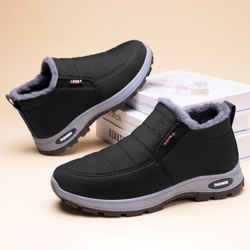 Cotton Shoes for Male Couples Cotton Boots for Warmth Men's Shoes with Cross-border Fleece and Thick Short Boots Thick Soled Snow Boots