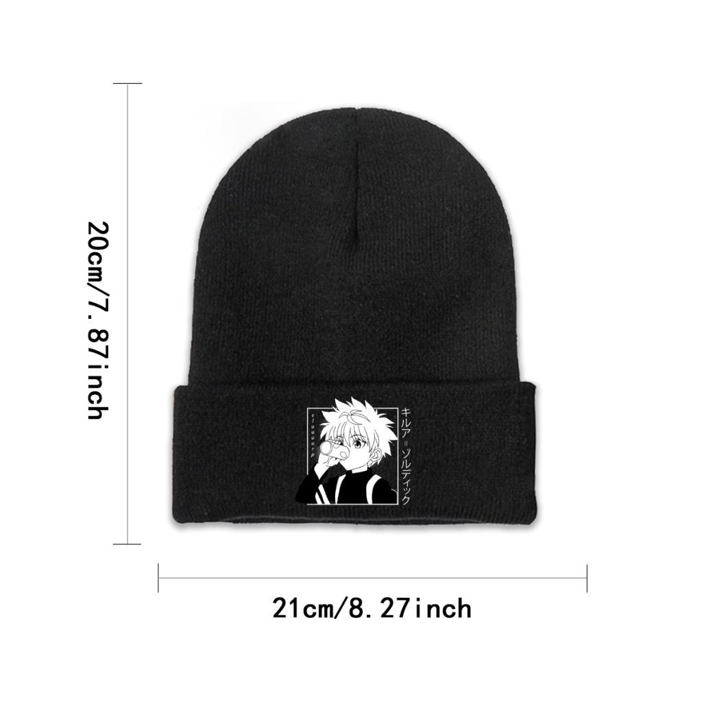 Kawaii Hunter X Hunter Killua Zoldyck Knitted Hat for Women Unisex Skullies Beanies Winter Hats HXH Anime Manga Casual Cap