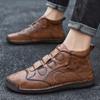 Large Size New Men's Casual Shoes Korean Version of Trendy Foot Leather Shoes Medium and High Top Outdoor Men's Shoes Foreign Trade Shoes