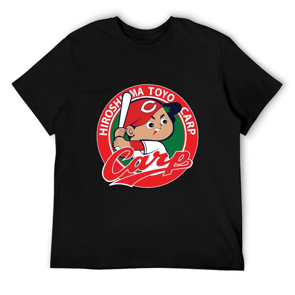 Hiroshima Toyo Carp Tshirt Black Cotton Tshirt Plain For Unisex Package Essential T Shirt Funny T Shirts Cotton Tshirt