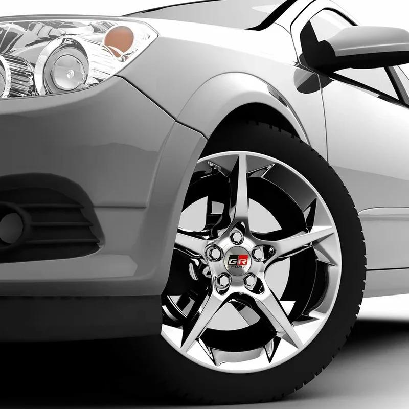 56MM 4Pcs Car Styling Aluminum Wheel Center Hub Caps Stickers For Toyota Rav4 Corolla Camry Aqua Cross Yaris Auris TRD GR Sport CWF1