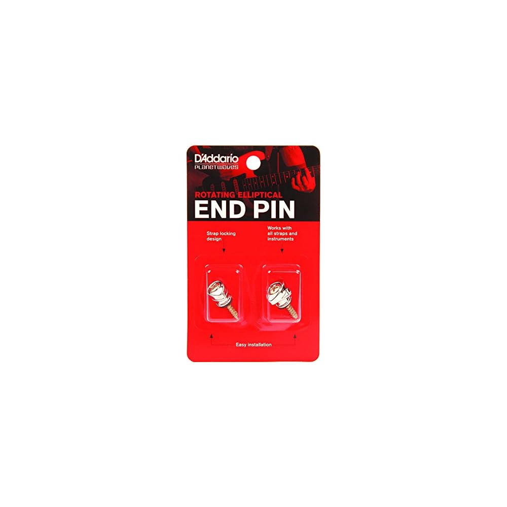 D'Addario Strap End Pin with Strap Lock Mechanism, Rotating Elliptical End Pin PWREP202 [Domestic Genuine Product]