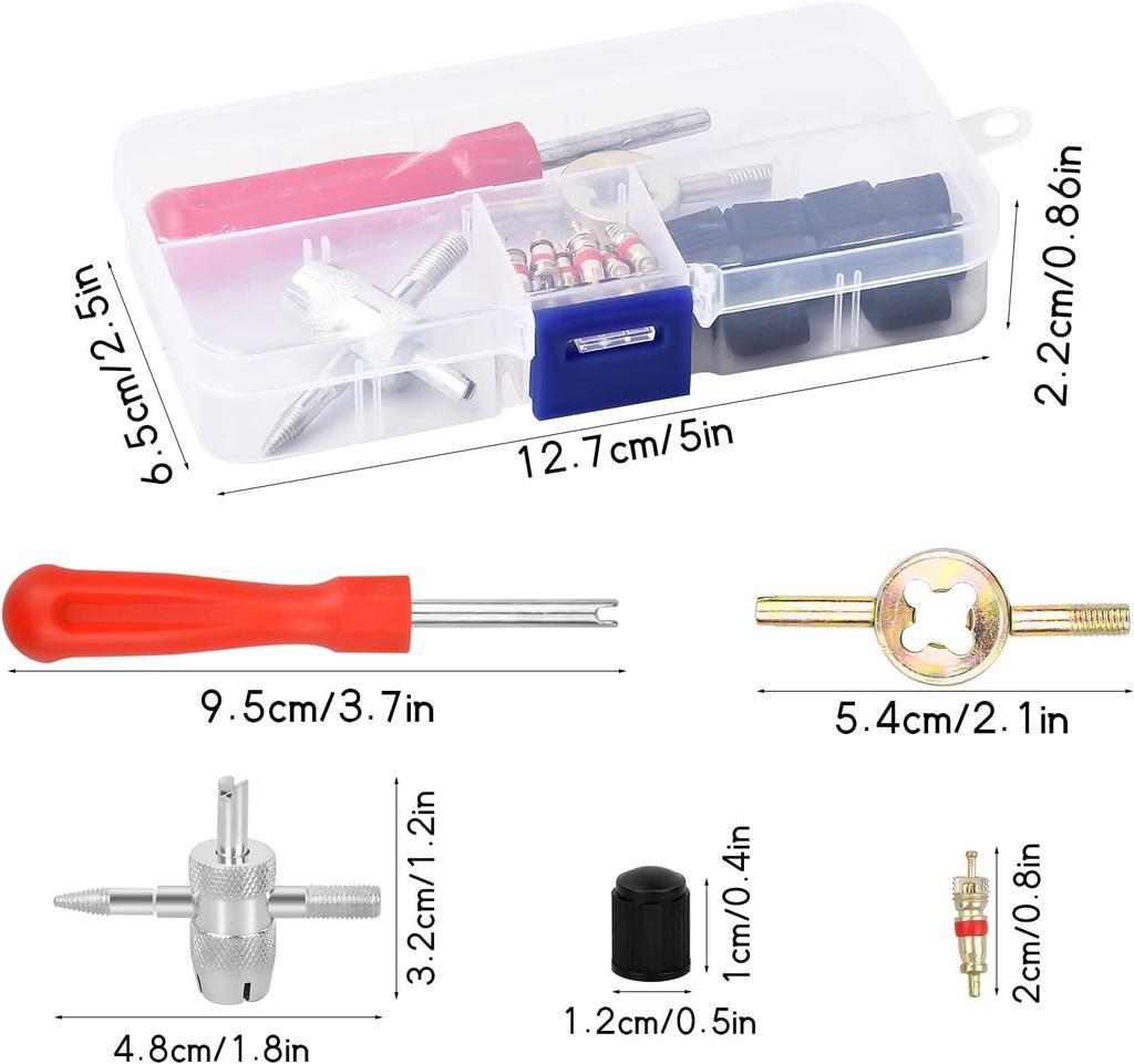 JUTOSU Tire Valve Core, Tire Repair Tool, Tire Air Valve Installation Tool, Conversion Adapter,