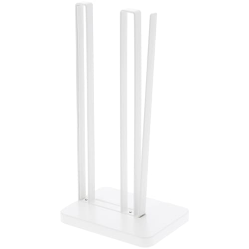 Yamazaki Kitchen Paper Holder, One-Hand Tear, White, Approx. W15.5 x D11.5 x H31cm, Plate, Fits Large Rolls, 3260