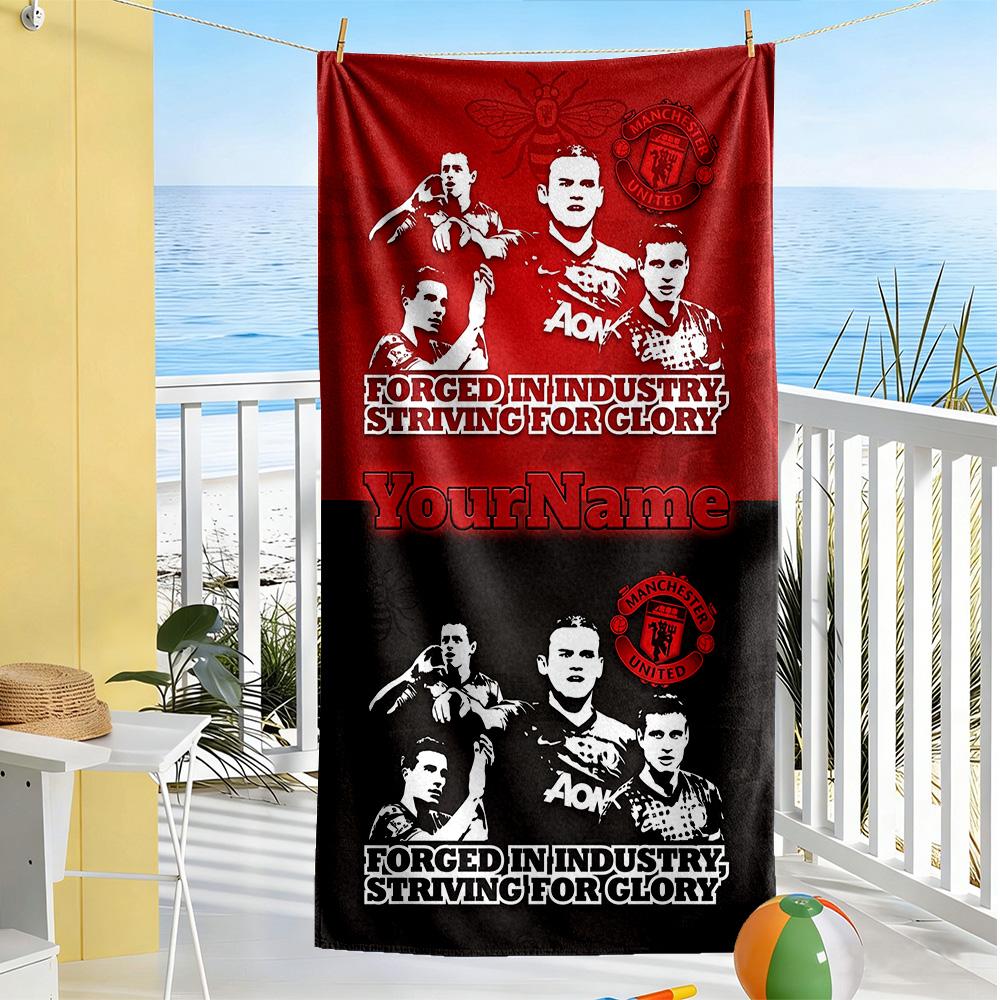 Manchester Personalized Name Beach Towel Soft Durable Quick-Dry