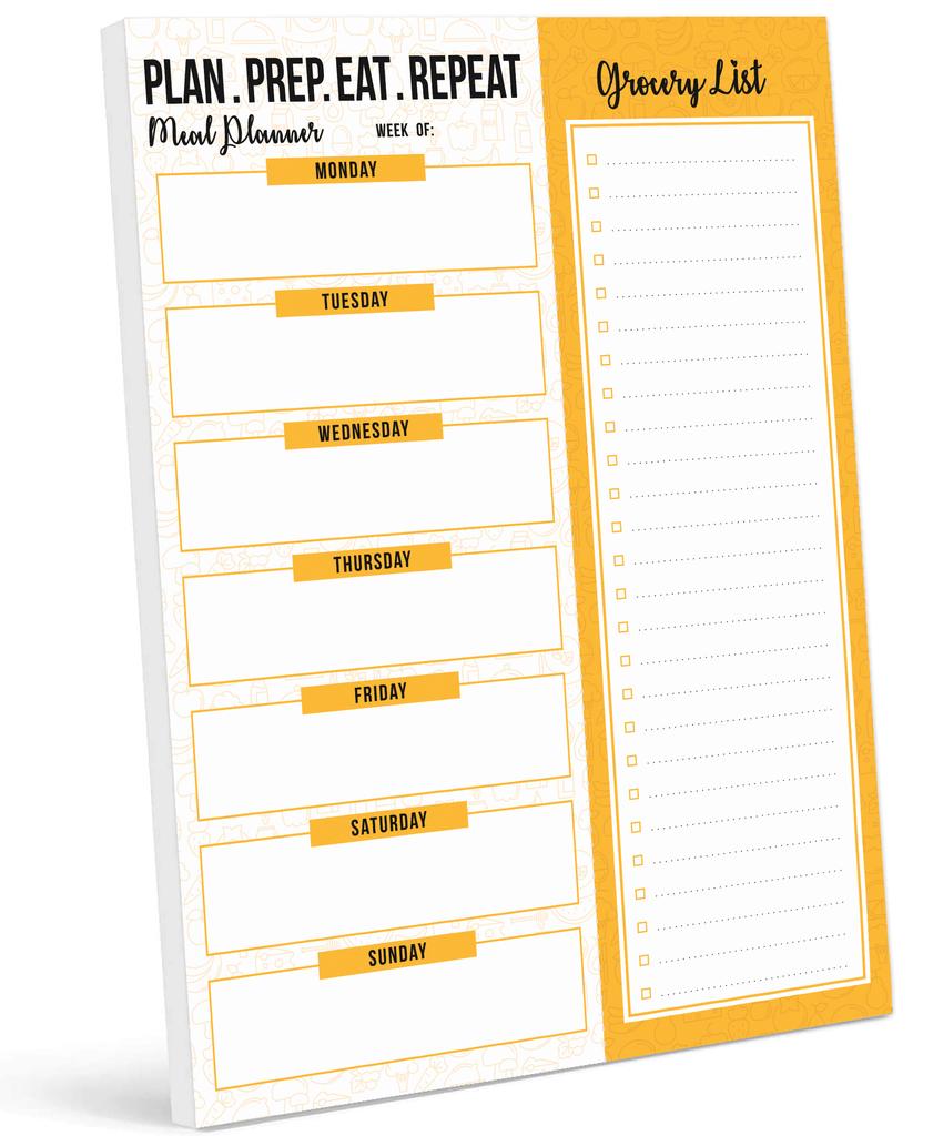 Inkdotpot Weekly Meal Planner Notepad 7"x10 , "Kitchen Menu" Magnetic Meal Planning Pad with Tear Off Grocery S-54 Sheets
