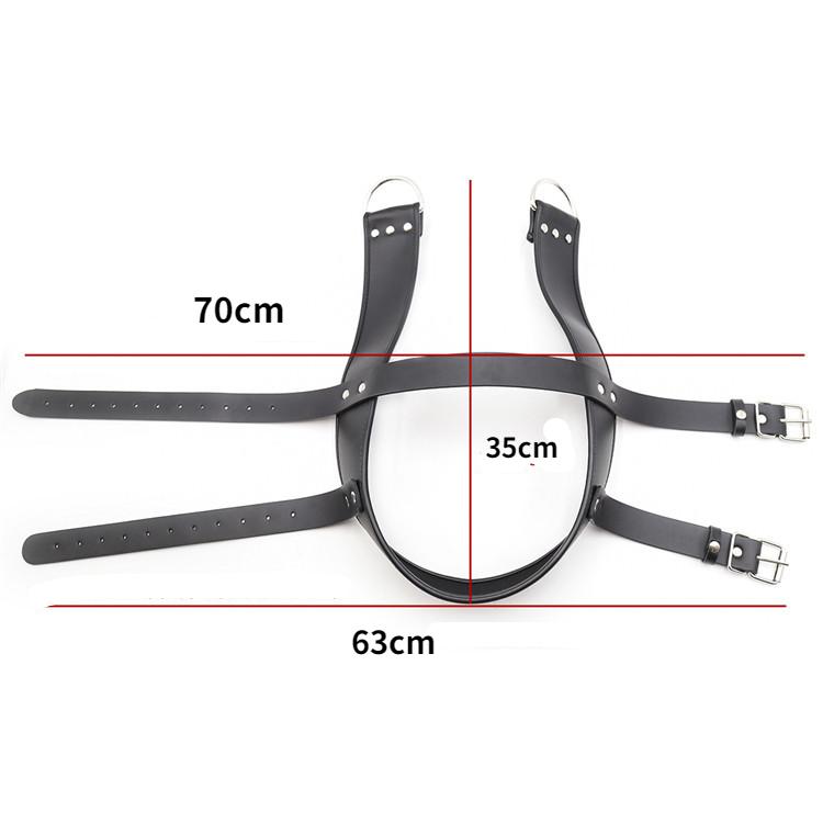БДСМ Раб Фетиш Секс-игрушки Товары для взрослых Маска для лица Головной убор Кожаный ремень для связывания