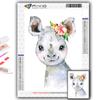 Popular 5D Diy Cross Stitch Cute Little Animals With Flowers Painting Full Drill Cross-Stitch Crafts Kit Wall Sticker Home Decor