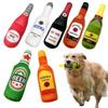 Funny Plush Dog Toys Beer Bottle Shaped Small Large Dogs Squeak Sound Clean Teeth Chew Toy Pets Interactive Playing Supplies