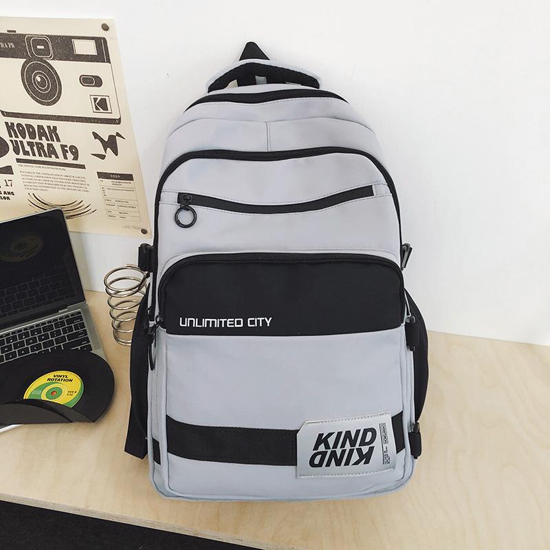 Мужской рюкзак большой вместимости для учеников младших классов средней школы, школьная сумка, женский рюкзак с цветными блоками