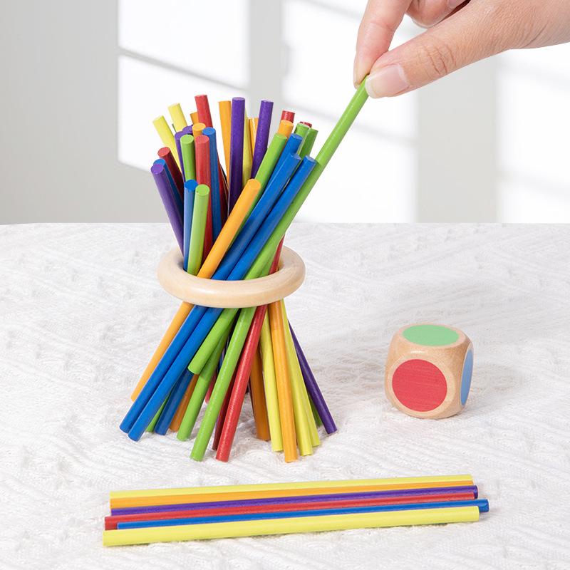 Wooden Pick-Up Sticks Montessori Puzzle - Early Education & Parent-Child Table Game for Children