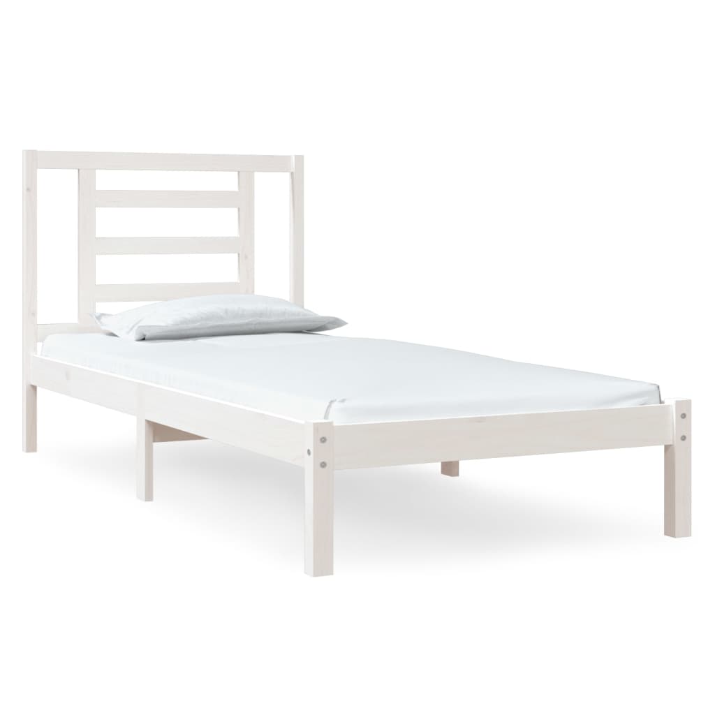 Solid Wood Bed without Mattress White 90 x 200 cm Pine Wood