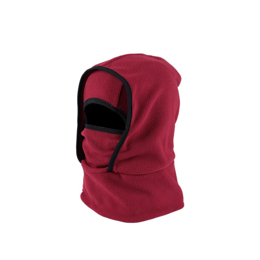 Double Layer Balaclava Cycling Cap Neck Protection Fleece Ski Windproof Cap Windproof Cold-proof Ear Protection Hat Winter