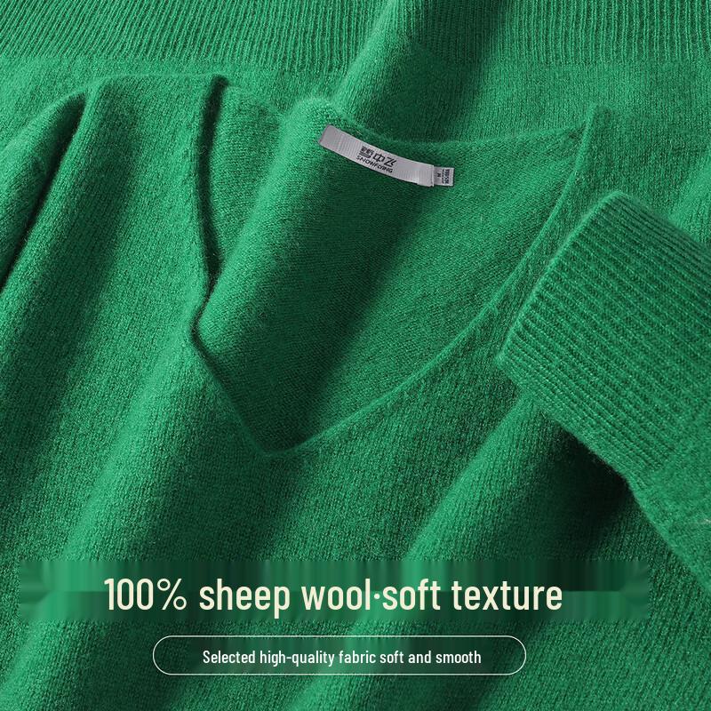 SNOWFLYING Женский базовый трикотажный свитер с V-образным вырезом из 100% мериносовой шерсти