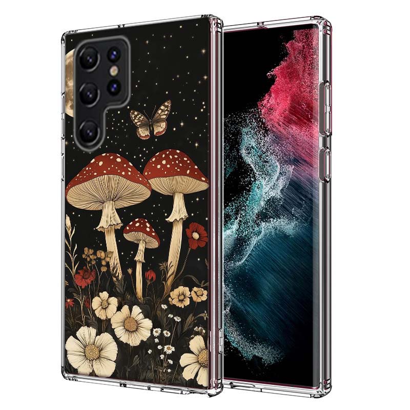 Colorful Mushroom Capa Phone Case For Samsung S26 Ultra S25 Edge Galaxy S23 S21 S20 S24 FE S22 S10 Plus Cover Clear TPU Shell Co