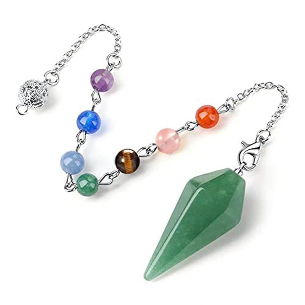 Подвеска-маятник из натурального камня Рейки, драгоценный камень, 7 чакр, бусина, цепочка для йоги