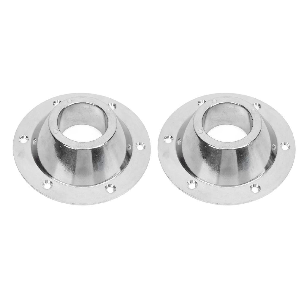 2PCS RV Table Base Cr Plated Aluminium Slick Surfaces 6 Holes Table Floor Mounting Base Plate