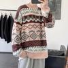 Новый свитер Мужская зимняя одежда Толстая корейская теплая уличная одежда Мужские свитера и пуловеры Harajuku Printed