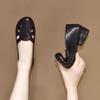 Summer New Round Head Hollow Retro Sandals Soft Leather Hole Shoes Low Heel Soft Sole Famous Style Light Mouth Shoes