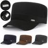 Men's Flat Top Hat Middle-Aged and Elderly Warm Hat Autumn Winter Dad's Hat Thick Ear Protection Cap