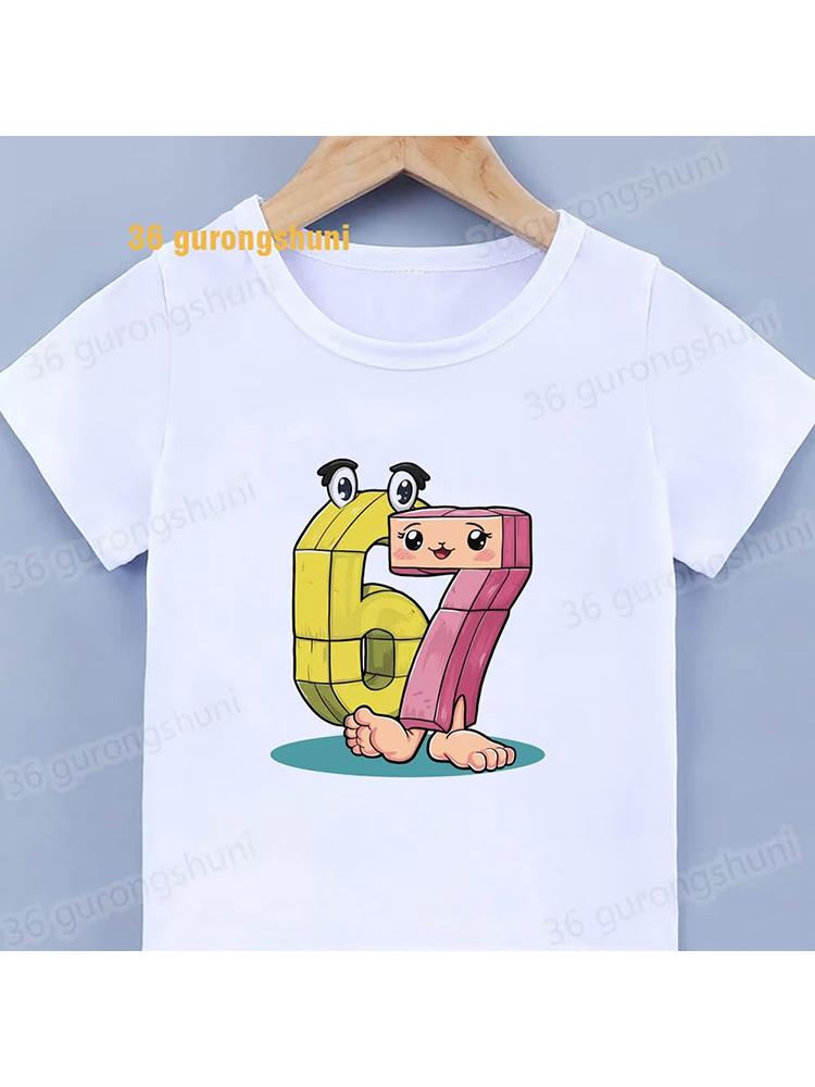 Kids Building Block Monster 67 Graphic TShirt Soft Cotton Game Wear for Boys Girlsdf0140